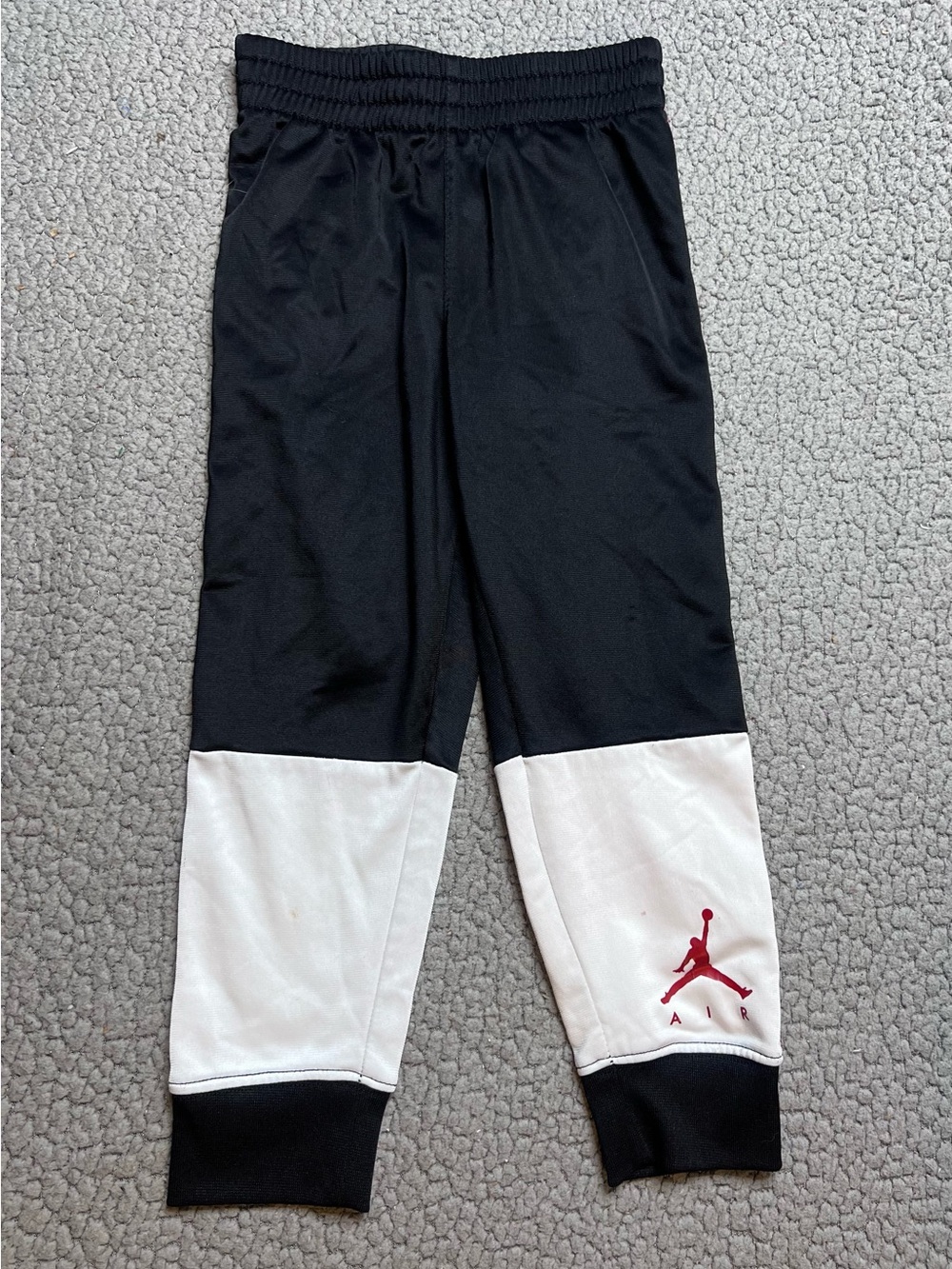 Jordan Jumpman Boys Jogger Pants Size 4 Black/White/Red Colorblock Polyester